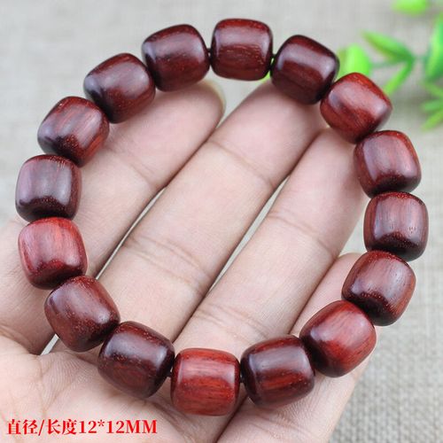 璀福银楼赞比亚血檀手串红木佛珠老形珠手链男 12*12mm