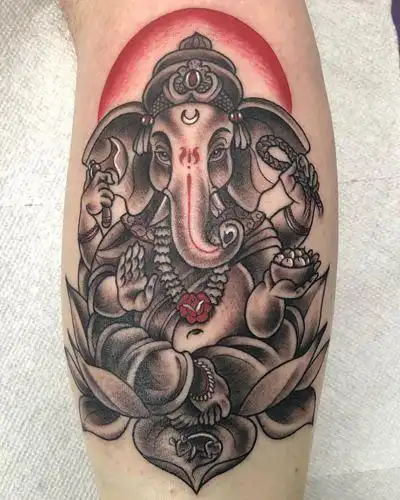 25张好看的象神纹身图案