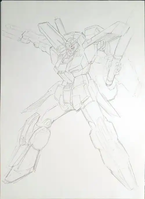 高达试作机1号ez-8手绘原创五行合体机器人之土假面骑士max动漫z4