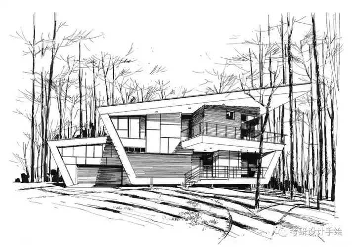 景观建规考研必藏手绘线稿干货线条61单体61小品61透视61鸟瞰