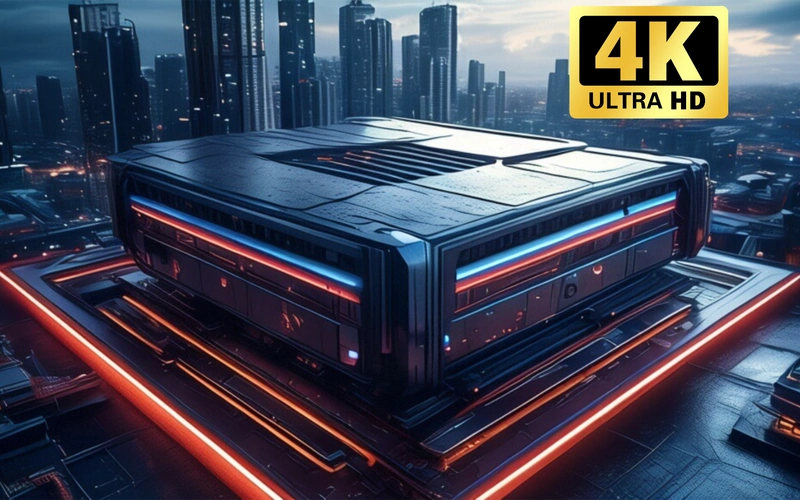 【ai到底有多能画?】赛博科幻未来城市四方体建筑