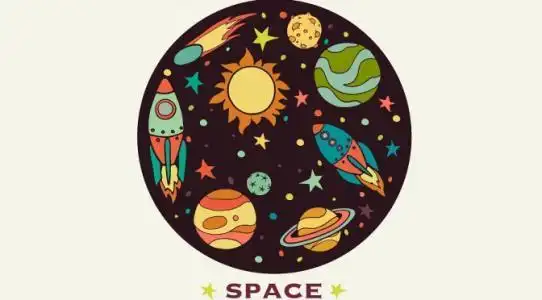 儿童彩铅简笔画太阳系九大行星儿童画-在线图片欣赏星球卡通图片-星球