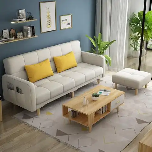 凯临门北欧布艺沙发2021新款客厅小户型简约现代可折叠懒人沙发床二用