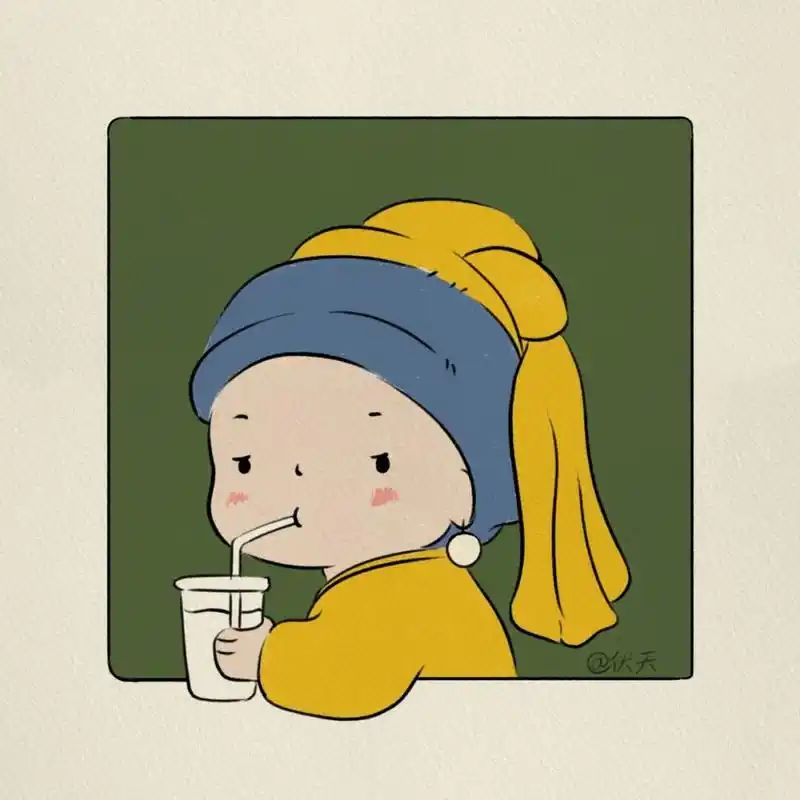 带珍珠耳环的少女简笔画‖(25) #带珍珠耳环的少女# #简笔画教程# #简