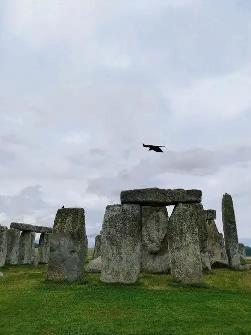 巨石阵阴天乌鸦和小羊