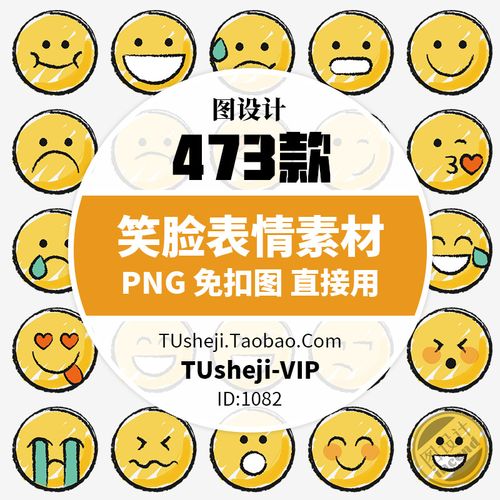 卡通笑脸表情png透明背景ps免抠图片表情包ppt小报图案素材