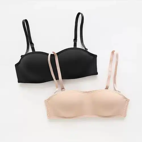 【买2件更划算】3d隐形无肩带内衣无钢圈薄款防滑聚拢抹胸文胸