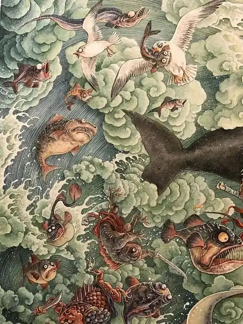 艺术欣赏浮世绘风格插画作品