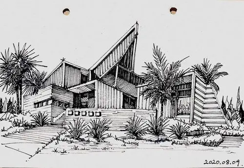 手绘现代建筑|纯艺术|绘画|xianzhixuanjue - 临摹作品 - 站酷 (zcool