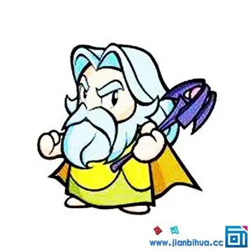 神王宙斯 彩色 卡通简笔画宙斯是古希腊神话中第三代众神之王