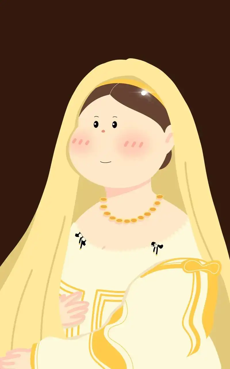 世界名画再创作披纱巾的少女