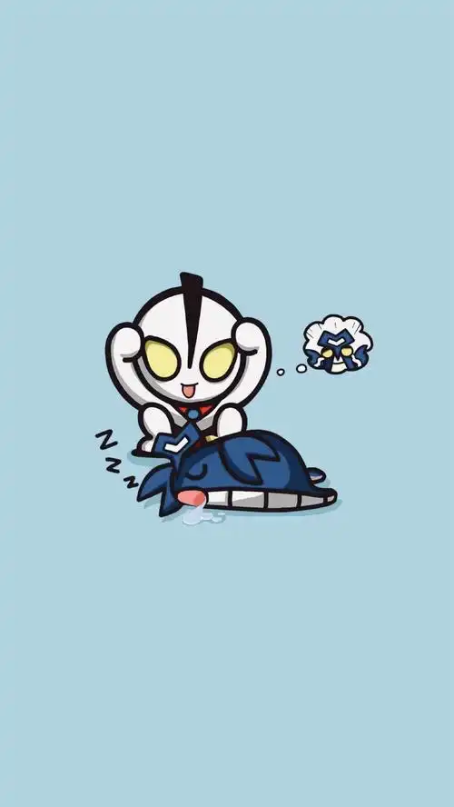 奥特曼和小怪兽有爱高清手机壁纸-卡通-手机壁纸下载-美桌网