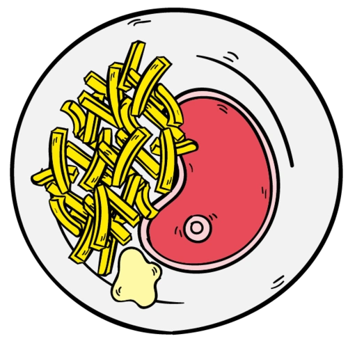 卡通手绘牛肉土豆丝