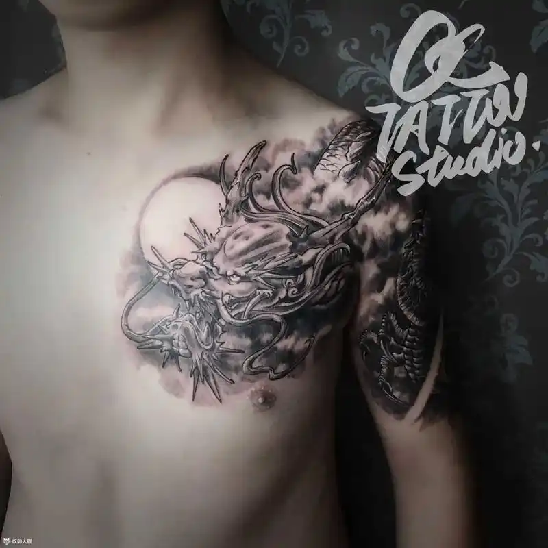 过肩龙.主打的就是一个腾云驾雾#tattoo #纹身 #纹身 - 抖音