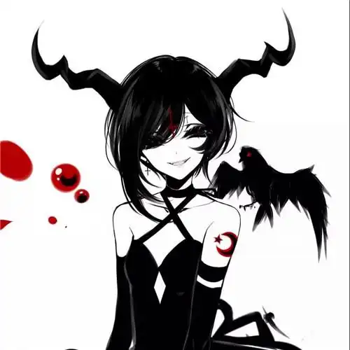 动漫高冷霸气暗黑女生头像图片