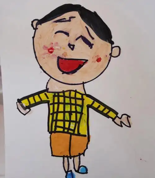 一不小心画了个冯巩老师#幼儿园  #儿童简笔画  #幼儿园自画像