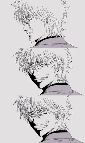 求银魂里银桑贱笑黑白图,多谢