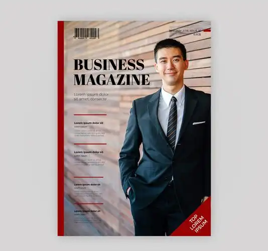 创意商务男子杂志封面矢量素材