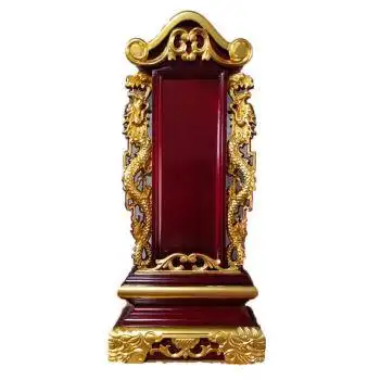 供奉祖先祖宗实木牌位家用灵位寺庙祠堂天地君亲师位 红木色描金 23