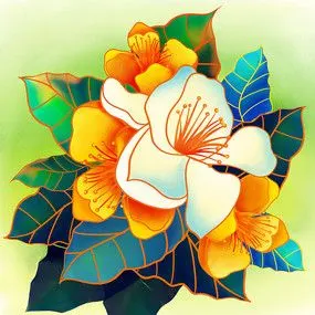 抽象静物花卉高清油画图片_背景墙|装饰画_编号9864779_红动中国