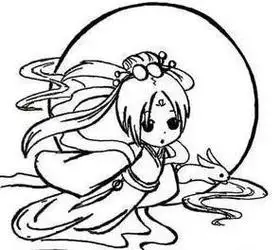 简笔画 人物简笔画 中秋节嫦娥简笔画图片中秋节嫦娥儿童绘画图集