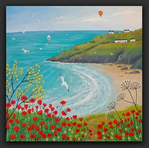 春天简画图风景春天风景画简笔画彩色