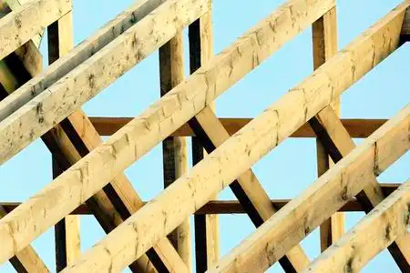 椽子在新房子上的木椽子照片