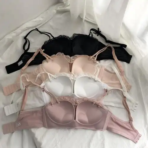 文胸女大学学生薄款胸罩小胸聚拢无钢圈少女内衣女套装 费琳文胸套装