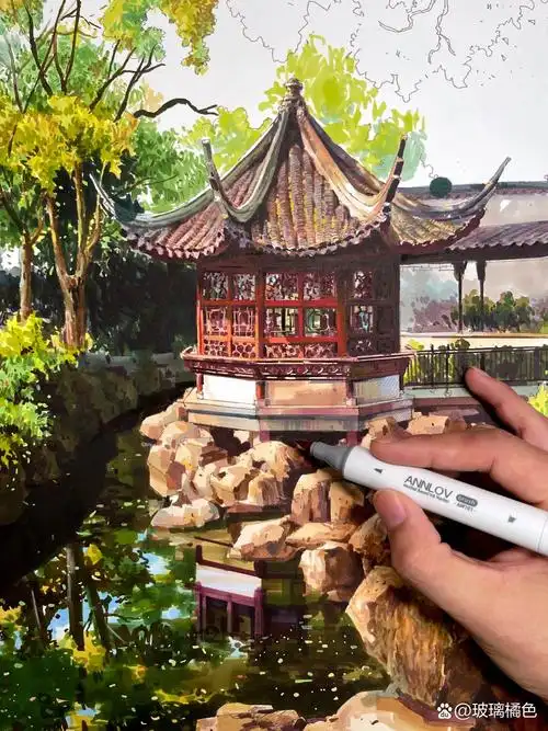 春日江南|马克笔下的苏州拙政园