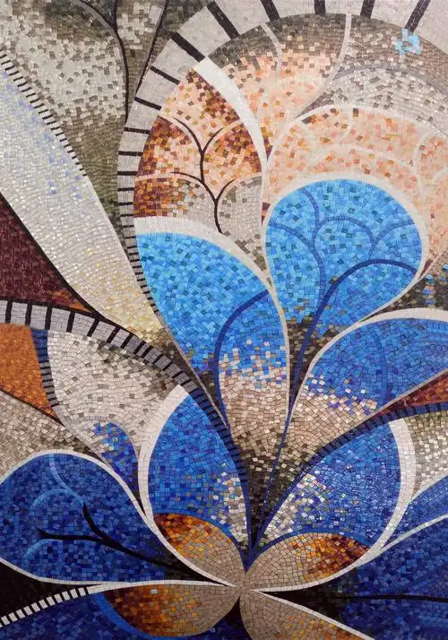 定制工艺瓷砖图片照片手工独特设计切割玻璃马赛克壁画艺术马赛克图案