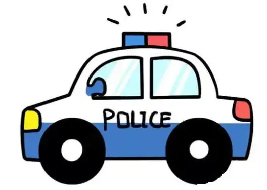 儿童简笔画:警车简笔画画法步骤【彩色】(5)