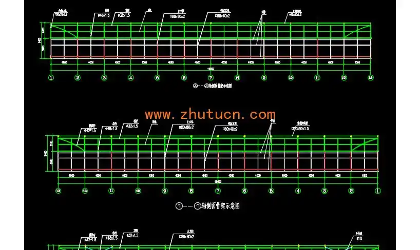 某地连栋薄膜温室大棚建筑设计图纸