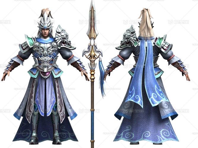 赵云,三渲二角色,将军,武将,三国战将,_69693886作品_人物男人_cg模型