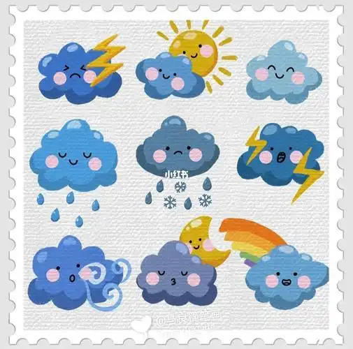 9种可爱的天气图标手帐简笔画