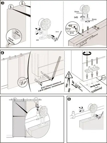 谷仓门玻璃门木门浴室门厨房门美式滑轮吊轨吊滑五金套装出口品质