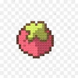 草莓马赛克像素画png