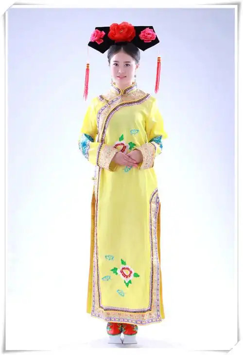 清朝郡主还珠格格演出服宋小宝大码反串满族妃子旗服影楼古装服饰