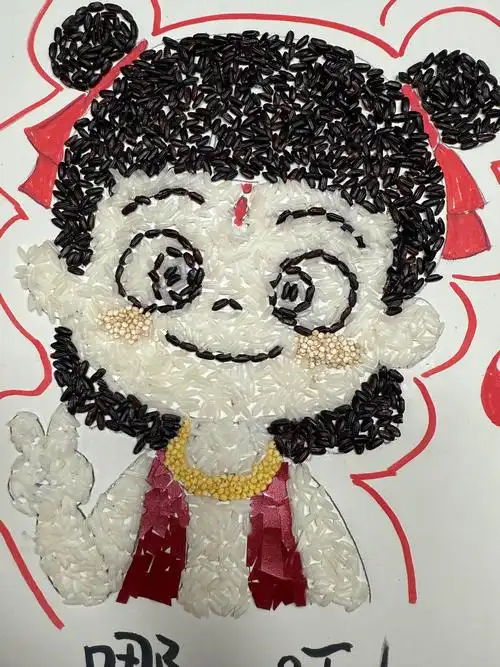 🔥手工大神必囤!豆子🫘贴画打造萌翻天的哪吒手