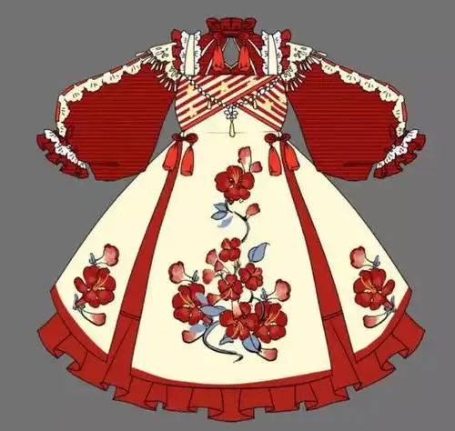 动漫衣服素材古风洛丽塔