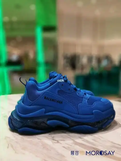 巴黎世家balenciaga男士蓝色老爹鞋