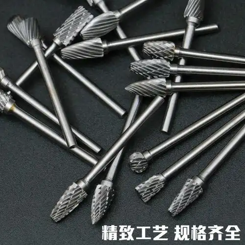 钨钢电钻头木雕根雕打磨头木工雕刻头电动木雕刻工具铣刀头旋转锉3mm