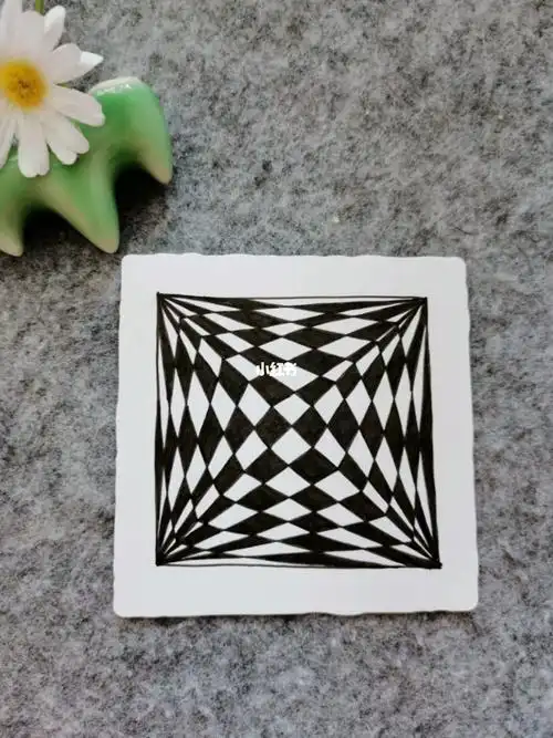 突然发现黑白格也很好看96#禅绕画  #禅绕画图样练习  #画画  #黑白