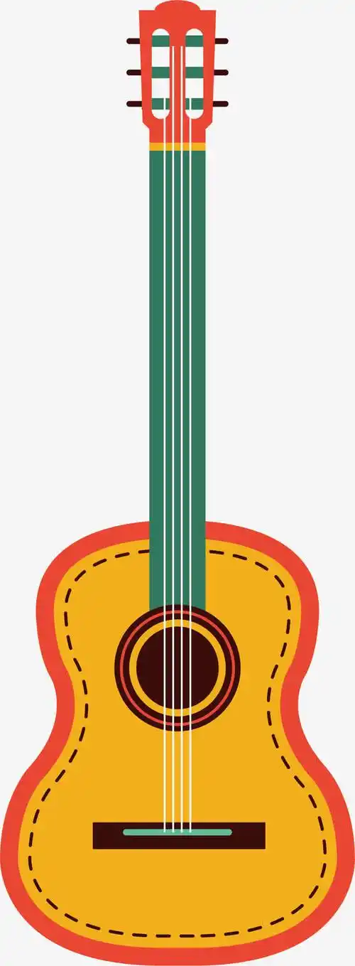 一把简约的卡通吉他