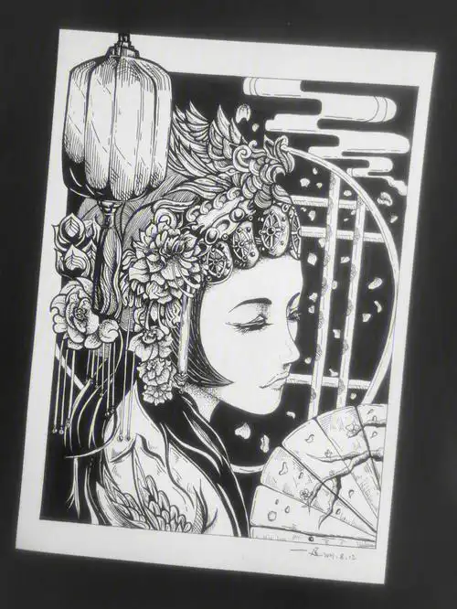 戏子针管笔手绘