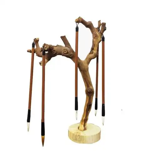 精选创意实木毛笔架笔挂笔架毛笔挂毛笔架子摆件书法文房四宝挂笔