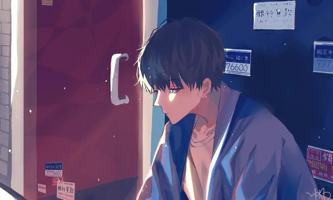 饭绘王俊凯漫画写真光影下安静美好的少年