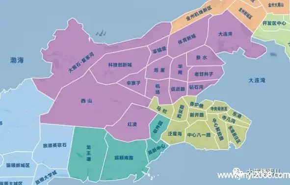 大连市六个区分布图大连区域划分