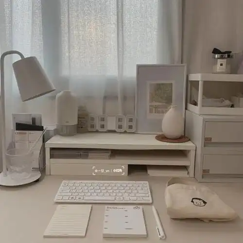 桌面分享丨白色治愈系ins风书桌全景丨07
