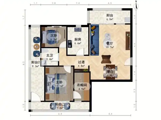 保利星海屿90平两房500w