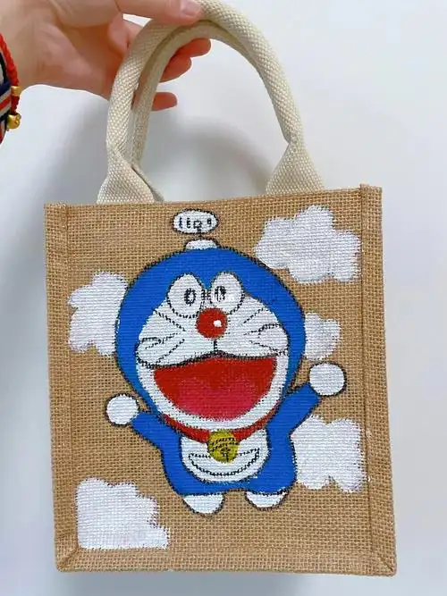 无印良品麻布包diy之蓝胖子